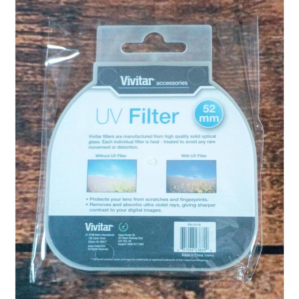 Vivitar 52mm UV‎ Filter for Camera Lenses